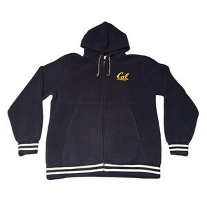 Cal Golden Bears Champion Full Zip Fleece Hoodie, Navy Blue, Men’s Large